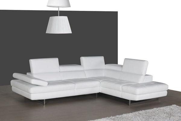 J&M Furniture - A761 Slate White Italian Leather RAF Sectional - 178551-RHFC