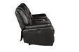 GFD Home - Hong Kong 3 Piece Power Reclining Sofa Set made with Faux Leather in Black - GreatFurnitureDeal