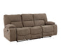 GFD Home - Ohio Manual Recliner 3Pc Living Room Set Made With Chenille Upholstery in Brown - GreatFurnitureDeal