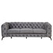 GFD Home - Modern 3-Piece Sofa Sets with Sturdy Metal Legs,Velvet Upholstered Couches Sets Including Three Seat Sofa, Loveseat and Single Chair for Living Room Furniture Set,Gray - GreatFurnitureDeal