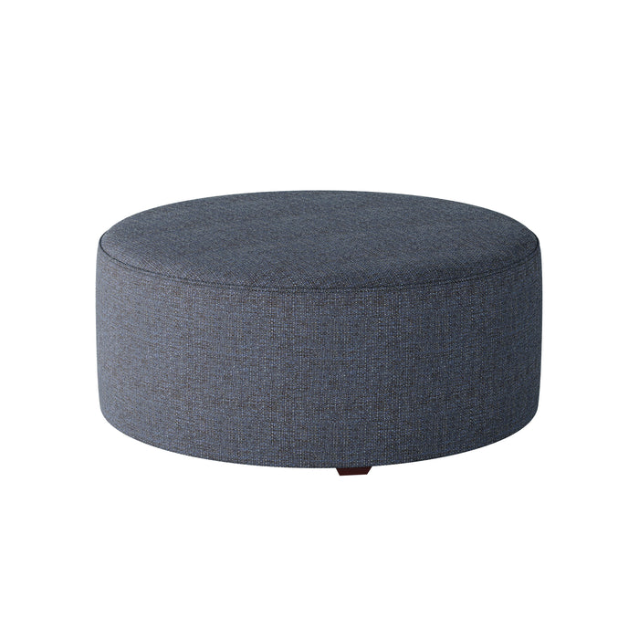 Southern Home Furnishings - Sugarshack Navy 39" Round Cocktail Ottoman in Blue - 140-C Sugarshack Navy-MTO - GreatFurnitureDeal