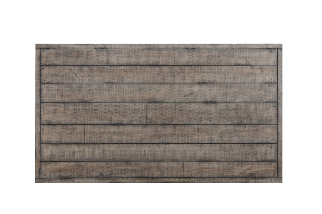 GFD Home - Rustic Design 5pc Dining Set Table and 4x Side Chairs Upholstered Seat Distressed Light Brown Finish Wooden Dining Room Furniture - GreatFurnitureDeal