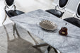 GFD Home - Modern Rectangular Marble Table for Dining Room/Kitchen, 1.02" Thick Marble Top, Chrome Plated Stainless Steel Base, Size:79"Lx39"Dx30"H(Not Including Chairs) - GreatFurnitureDeal