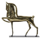 NOIR Furniture - Horse On Stand, Brass - AB-154BR - GreatFurnitureDeal