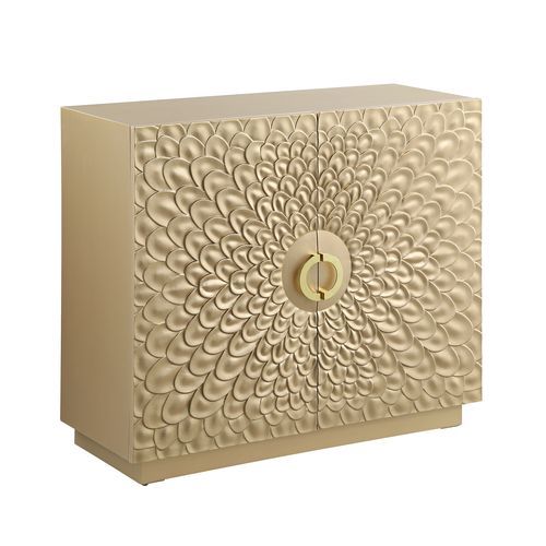 Acme Furniture - Ellette Cabinet in Gold - AC00289