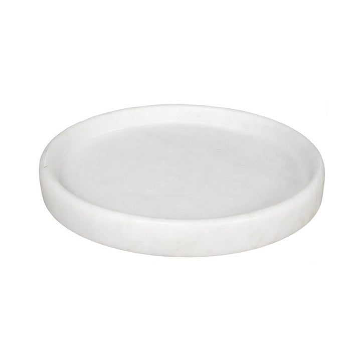 NOIR Furniture - 16" Round Tray, White Stone - AC138-16