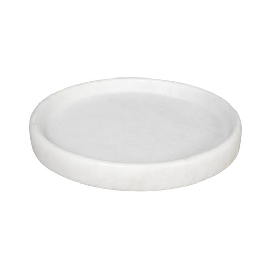 NOIR Furniture - 20" Round Tray, White Stone - AC138-20
