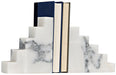 NOIR Furniture - Step Bookends, White Marble - AC142 - GreatFurnitureDeal