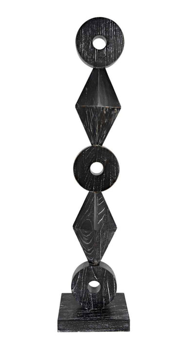 NOIR Furniture - Totem Sculpture in Cinder Black - AC151CB - GreatFurnitureDeal
