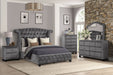 GFD Home - Sophia King Bed 4 Piece Gray - GreatFurnitureDeal