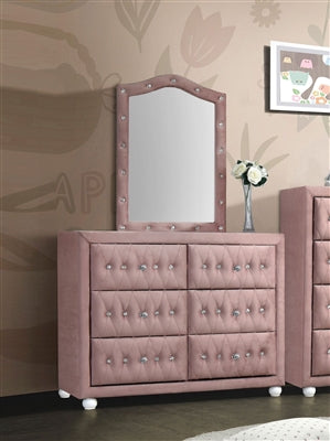 Acme Furniture - Reggie Dresser with Mirror in Pink - 30825-24 - GreatFurnitureDeal