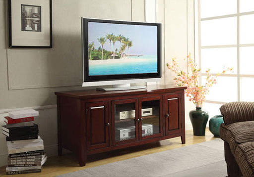 Acme Furniture - Christella Glass Door TV Stand in Cherry Finish - 10340 - GreatFurnitureDeal