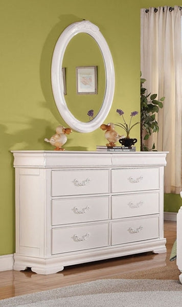 Acme Furniture - Classique White Finished Youth Girl Bedroom 6-Drawer Dresser - 30131