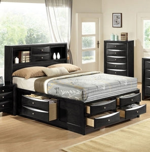 Acme Furniture - Ireland Black Finish Eastern King Bed - 21606EK - GreatFurnitureDeal