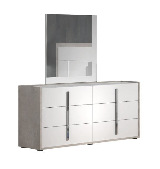 J&M Furniture - Ada Dresser with Mirror in White Matt - 17448DM - GreatFurnitureDeal
