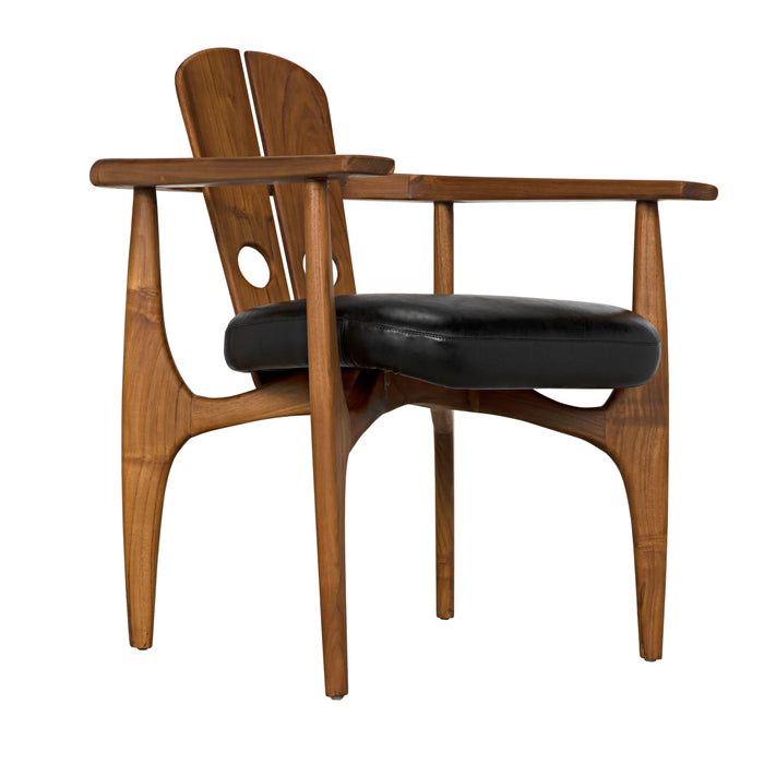Noir Furniture - Kato Chair, Teak with Leather - AE-239T