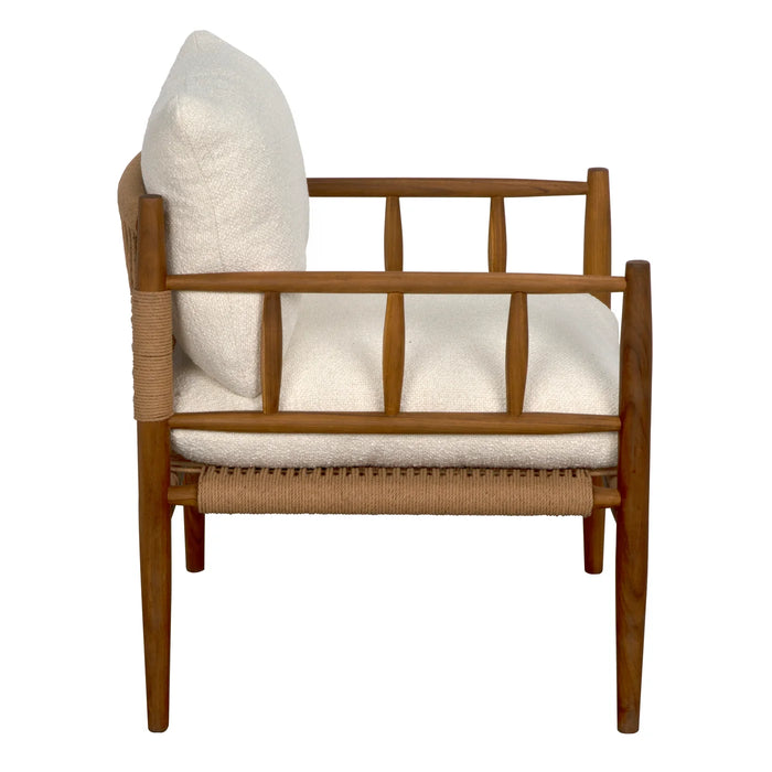 NOIR Furniture - Giuseppe Chair w/US Made Cushion - AE-260T-WHT - GreatFurnitureDeal