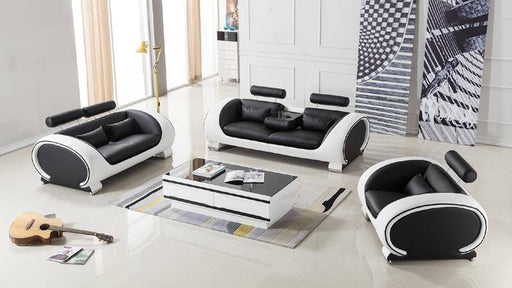 American Eagle Furniture - AE-D802 3-Piece Living Room Set in Black and White - AE-D802-BK.W - GreatFurnitureDeal