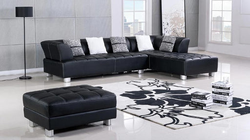 American Eagle Furniture - AE-L138 3-Piece Sectional Sofa in Black - AE-L138L-BK - GreatFurnitureDeal