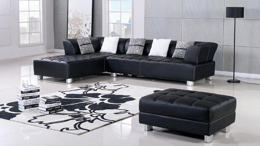 American Eagle Furniture - AE-L138 3-Piece Sectional Sofa in Black - AE-L138R-BK - GreatFurnitureDeal