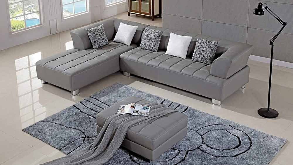 American Eagle Furniture - AE-L138 3-Piece Sectional Sofa in Gray - AE-L138R-GR - GreatFurnitureDeal