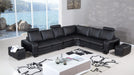 American Eagle Furniture - AE-L213 Black Faux Leather Sectional - AE-L213M-BK - GreatFurnitureDeal