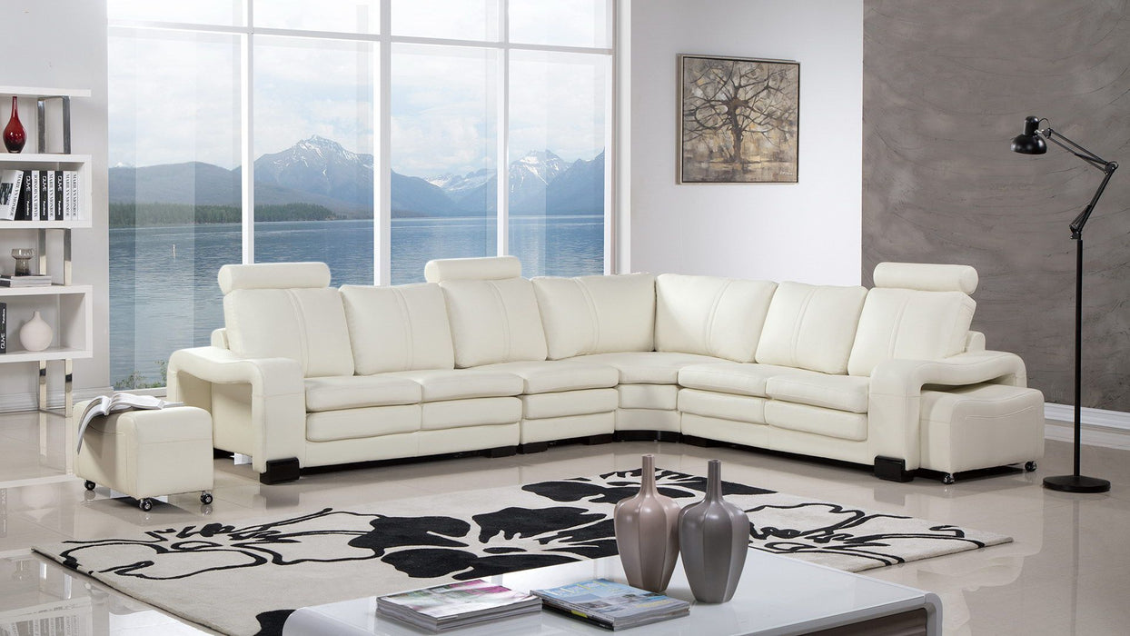 American Eagle Furniture - AE-L213 Ivory Faux Leather Sectional - AE-L213M-IV - GreatFurnitureDeal
