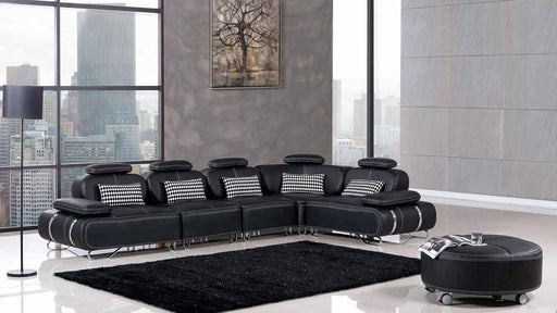 American Eagle Furniture - AE-L607 6-Piece Sectional Sofa in Black