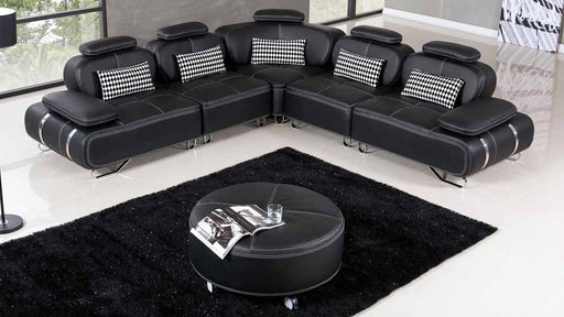 American Eagle Furniture - AE-L607 6-Piece Sectional Sofa in Black - AE-L607M-BK - GreatFurnitureDeal