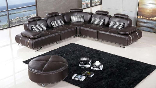American Eagle Furniture - AE-L607 6-Piece Sectional Sofa in Dark Chocolate - AE-L607M-DC