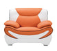 American Eagle Design - AE209 Orange and White Faux Leather 3 Piece Living Room Set - AE209-ORG.IV-SLC - GreatFurnitureDeal
