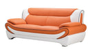 American Eagle Design - AE209 Orange and White Faux Leather Sofa - AE209-ORG.IV-SF - GreatFurnitureDeal