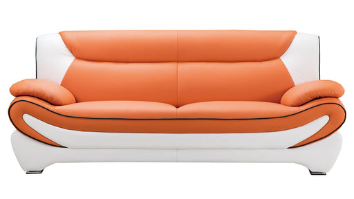 American Eagle Design - AE209 Orange and White Faux Leather Sofa - AE209-ORG.IV-SF - GreatFurnitureDeal