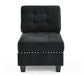 GFD Home - U shape Modular Sectional Sofa，DIY Combination，includes Seven Single Chair， Four Corner and One Ottoman，Black Velvet. - GreatFurnitureDeal