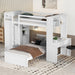 GFD Home - Twin size Loft Bed with a Stand-alone bed, Shelves,Desk,and Wardrobe-White - GreatFurnitureDeal