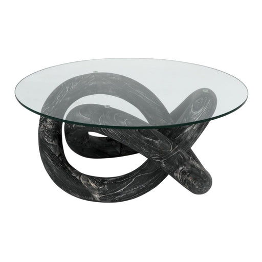 NOIR Furniture - Phobos Coffee Table, Cinder Black with Glass - AF-53CB - GreatFurnitureDeal