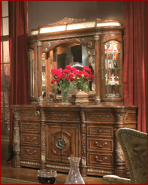 AICO Furniture - Villa Valencia Dresser with Mirror & Lighting Box - 72050-60LB-55 - GreatFurnitureDeal
