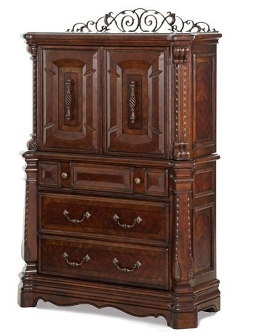 AICO Furniture - Windsor Court Gentleman's Chest in Vintage Fruitwood - 70070-54 - GreatFurnitureDeal
