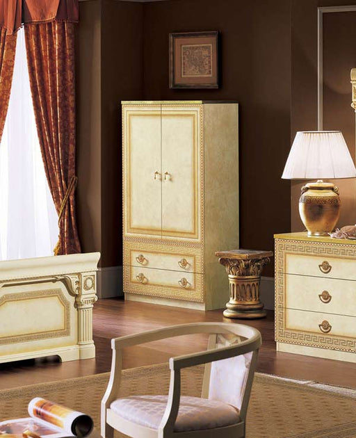 ESF Furniture - Aida 2 Door Wardrobe in Ivory-Gold - AIDA2DOORW-D - GreatFurnitureDeal