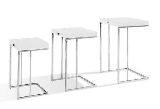 VIG Furniture - A&X Amelia - Modern White Crocodile Lacquer Nesting Table Set - VGUNAK855-35 - GreatFurnitureDeal