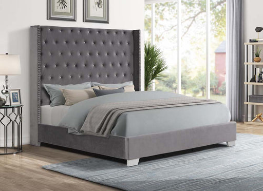 Myco Furniture - Alanis Queen Bed in Gray - AL8028-Q-GY - GreatFurnitureDeal