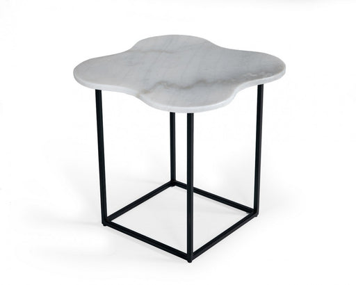 VIG Furniture - Modrest Aleidy White Marble Black Metal End Table - VGGMM-ET-1578-WHT-ET - GreatFurnitureDeal