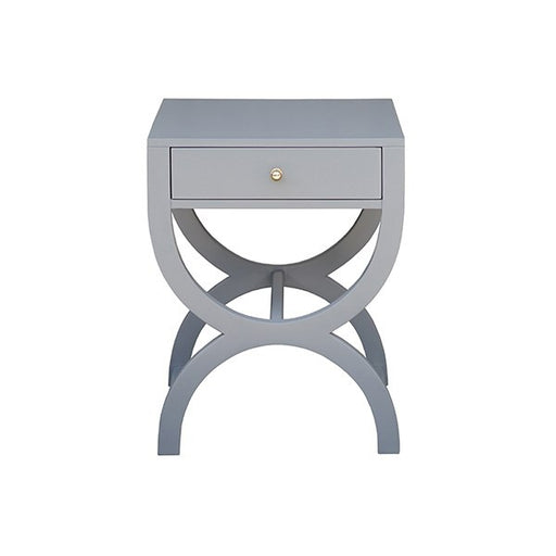 Worlds Away - One Drawer Side Table In Grey Lacquer - ALEXIS GRY