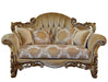 European Furniture - Alexsandra Luxury Loveseat in Golden Brown with Antique Silver - 43553-L - GreatFurnitureDeal