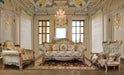 European Furniture - Alexsandra Luxury End Table in Golden Brown with Antique Silver - 43553-ET - GreatFurnitureDeal