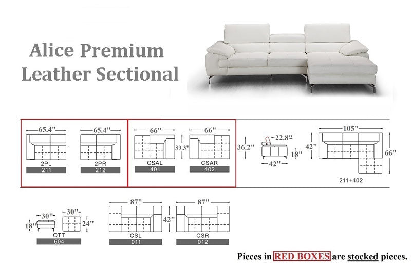 J&M Furniture - Alice Premium Leather Sectional - 18272