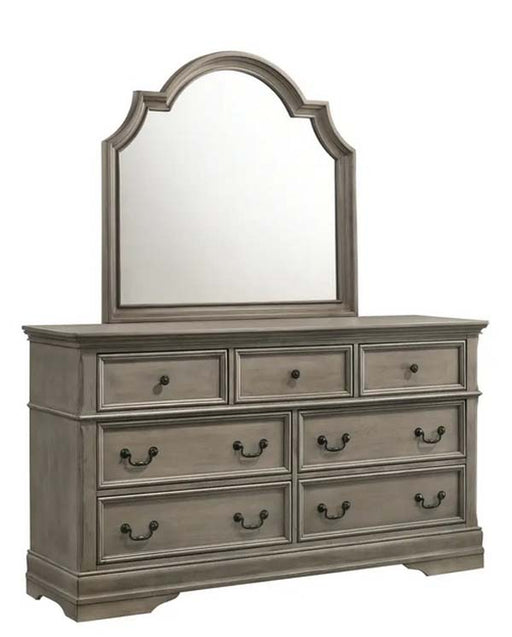 Myco Furniture - Amelia Dresser with Mirror in Antique White - AM400-DR-M - GreatFurnitureDeal