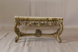 European Furniture - Ambrogio Console Table With Marble Top in Gold - 1000ST - GreatFurnitureDeal