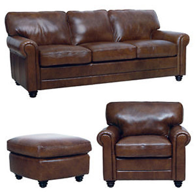 Mariano Italian Leather Furniture - Andrew Sofa, Chair and Ottoman Set - Andrew-SCO - GreatFurnitureDeal