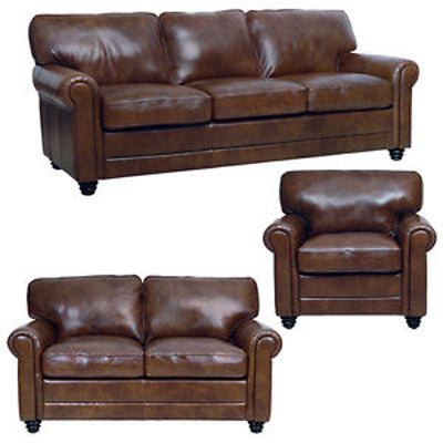 Mariano Italian Leather Furniture - Andrew Sofa, Loveseat and Chair Set - Andrew-SLC - GreatFurnitureDeal